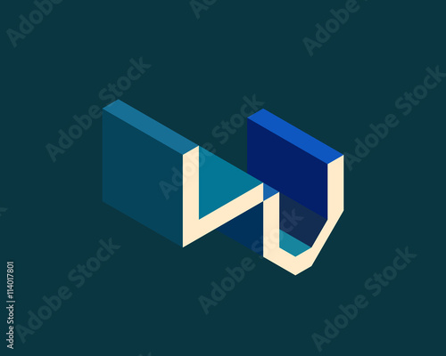Free Download ,  isometric 3D letter logo. three-dimensional stock vector alphabet font typography design. - GFXLoad