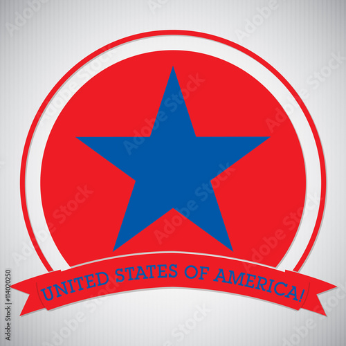 4th of July circle label card in vector format.
