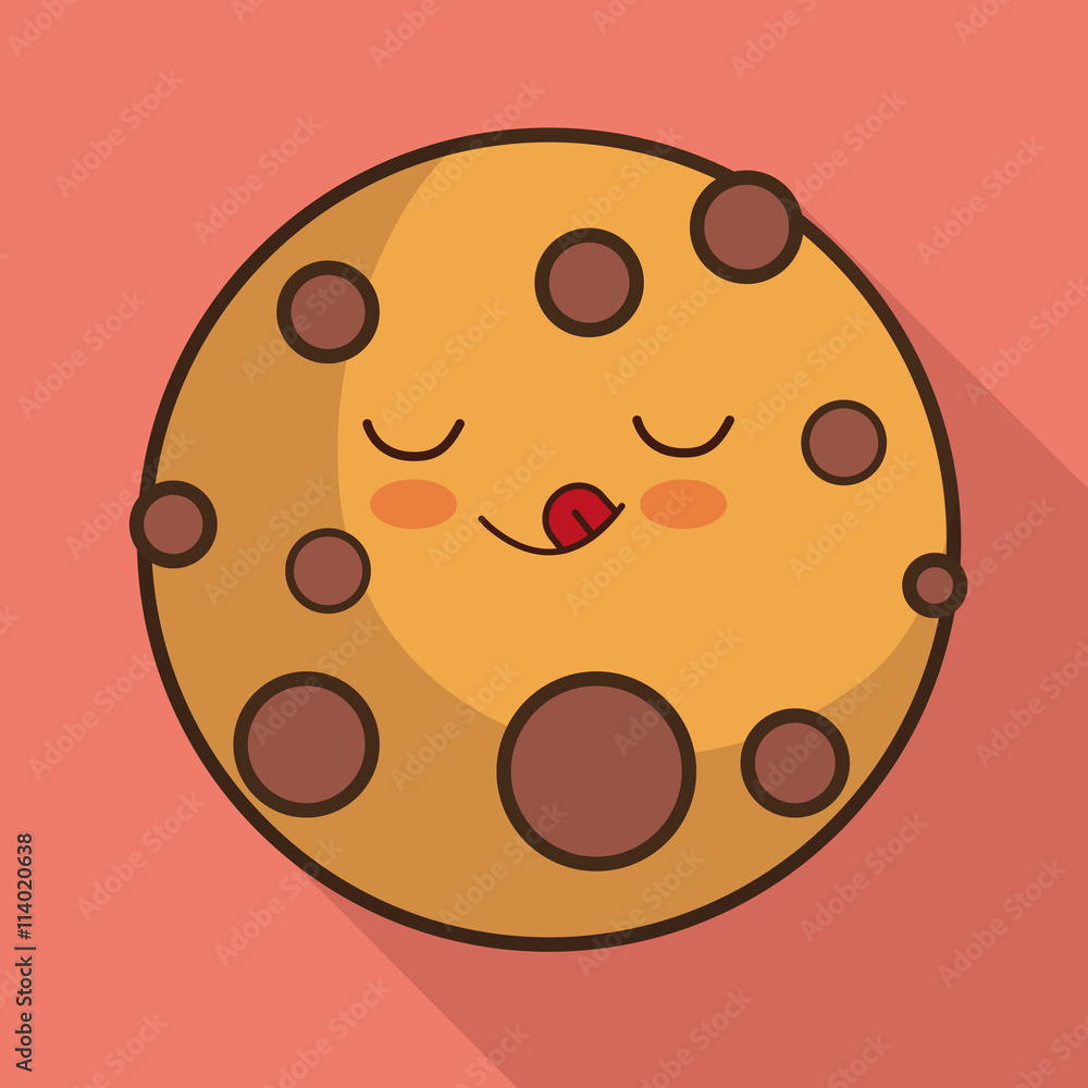 Obraz premium Breakfast design. Kawaii cookie icon. Vector graphic