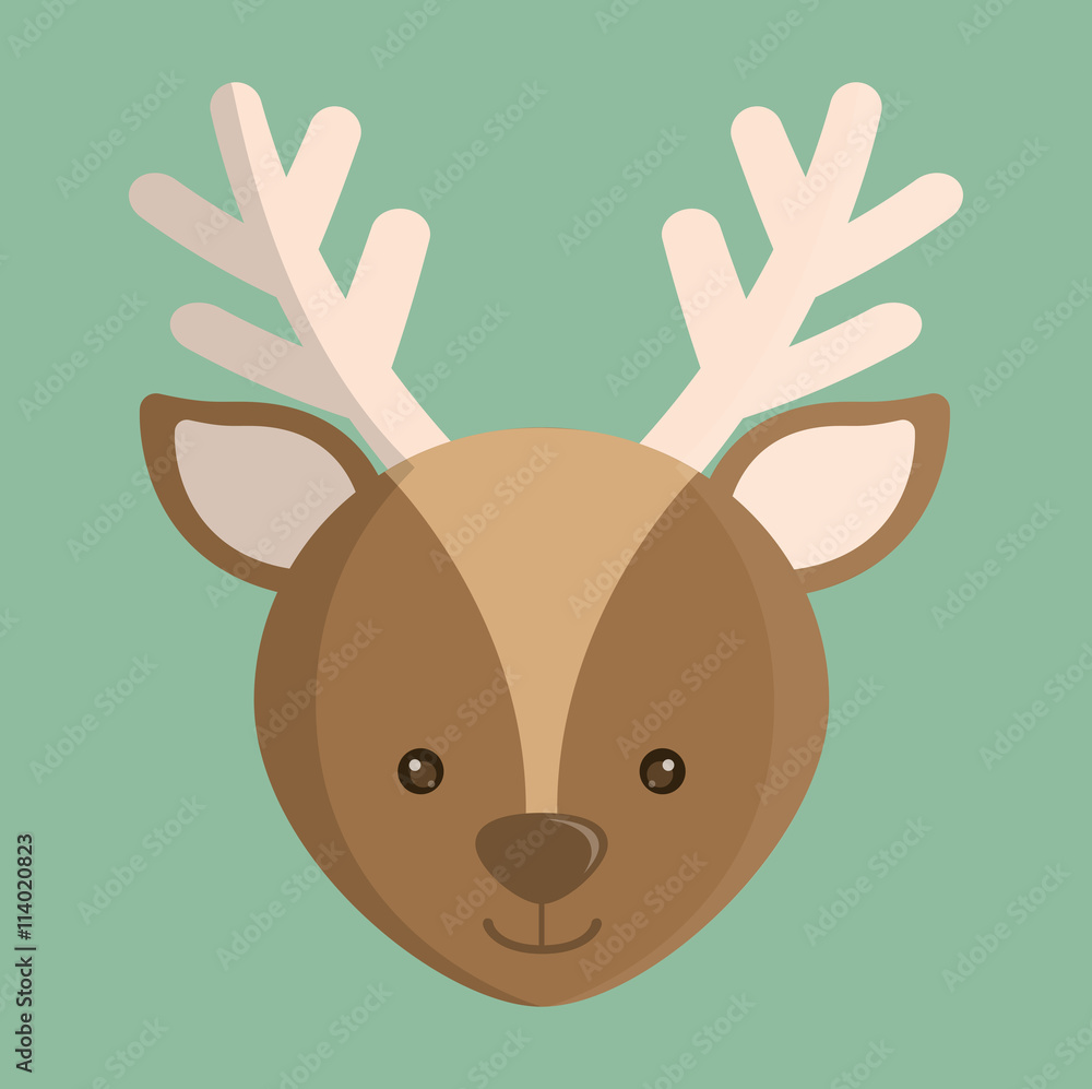 deer cartoon icon. Merry Christmas. Vector graphic deer cartoon icon. Merry Christmas. Vector graphic