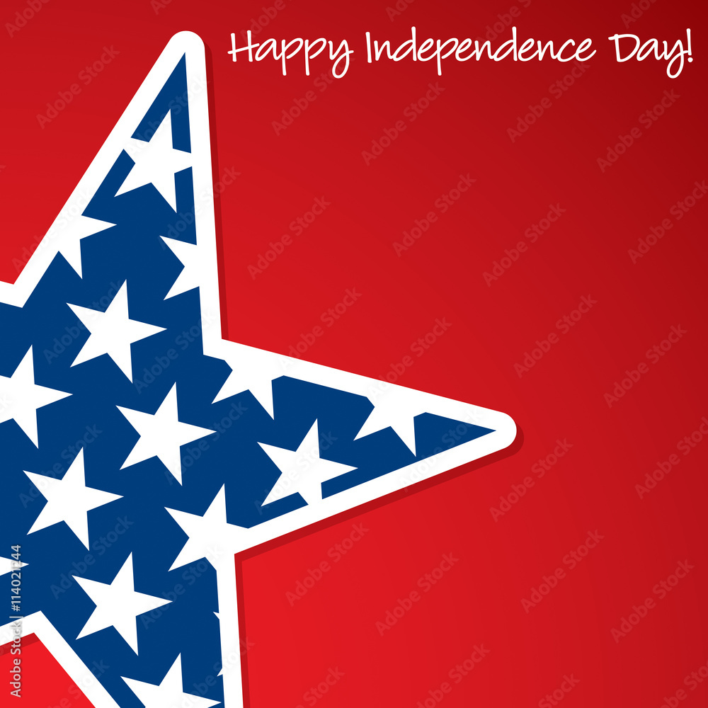 Happy 4th of July star card in vector format.