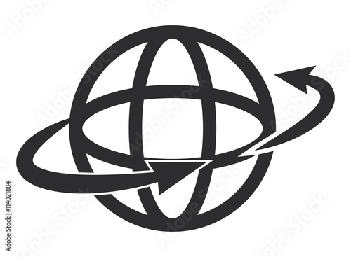earth globe diagram with arrows