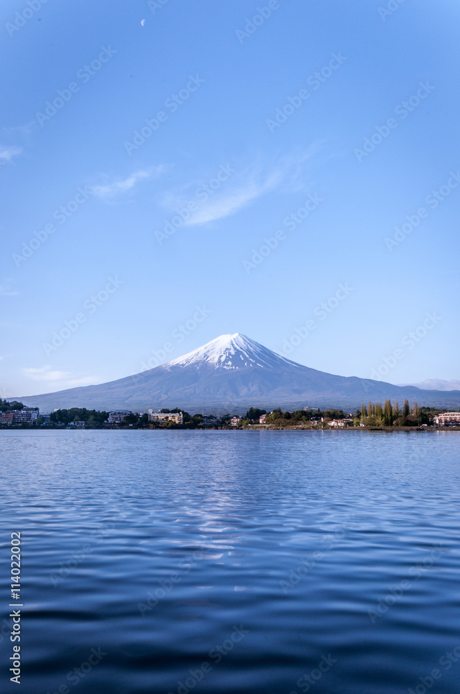 Mount Fuji with clear blue sky