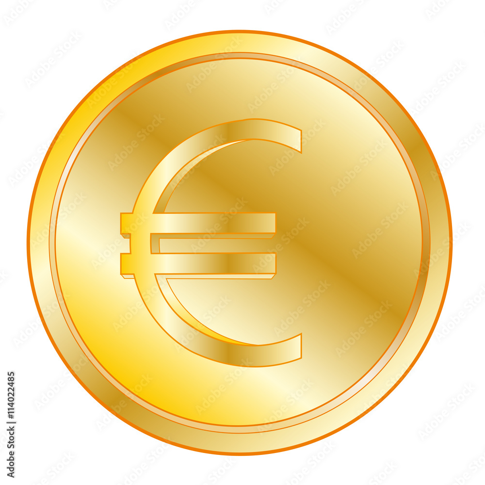 Obraz premium Coin with sign euro