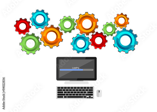 Computer process concept. Technology mechanism concept. 
