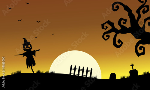 Halloweenn scarecrow silhouette photo