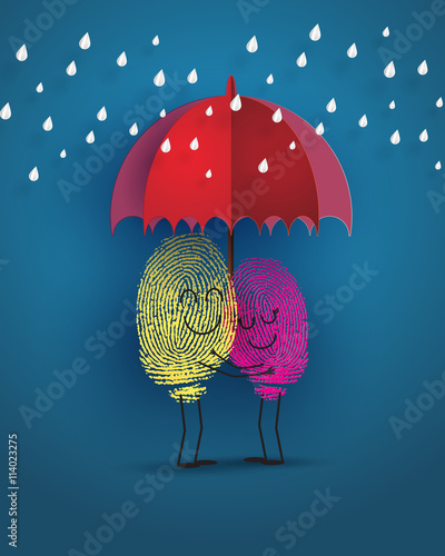 concept of love with fingerprint