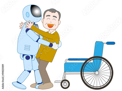 高齢者を介護するロボット