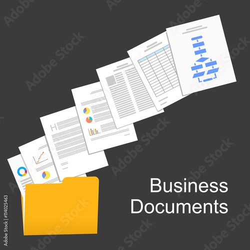 Flat design illustration for business documents, business report, business documents, working, management.
