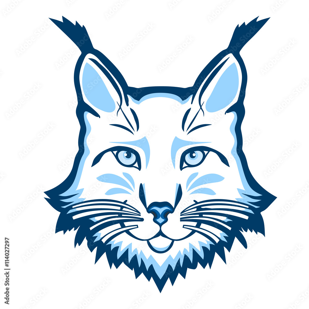 Fototapeta premium Lynx mascot logo. Head of lynx isolated vector illustration