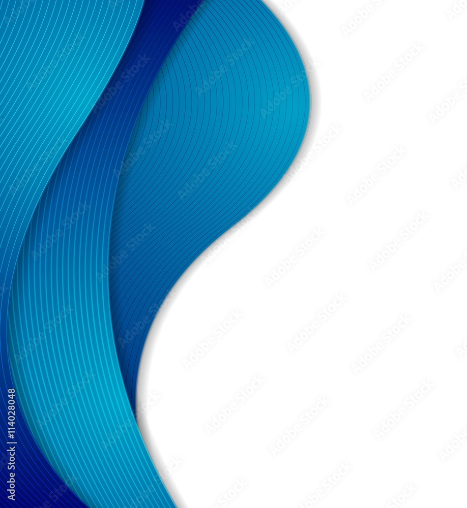 Abstract blue curved waves, vector lines Abstract blue curved waves, vector lines