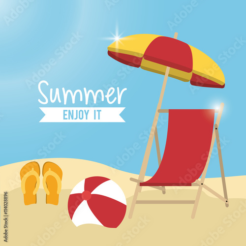 Summer design. sandals and chair icon. graphic design