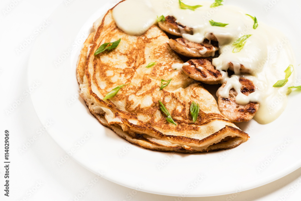 pancakes with meat pancakes with meat