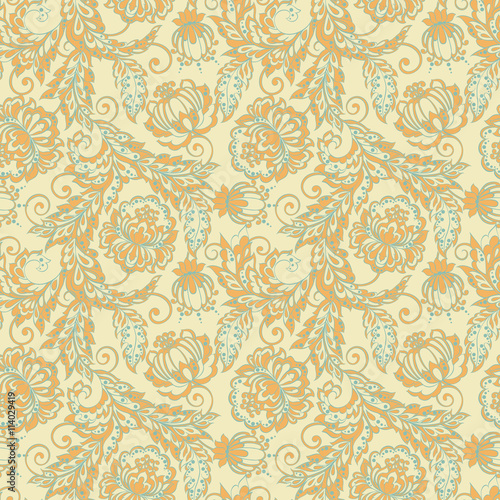 floral vector ornament. ethnic seamless pattern.