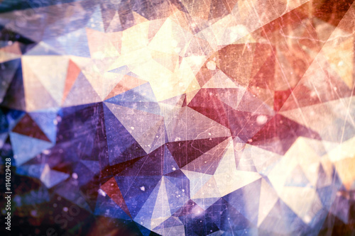Triangle abstract background with blue and red colors
