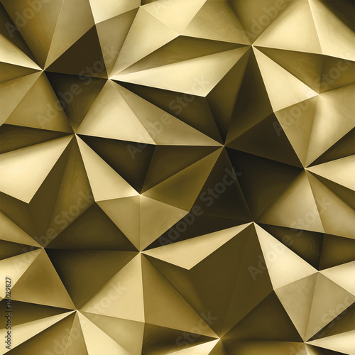Gold background. Abstract triangle golden texture.