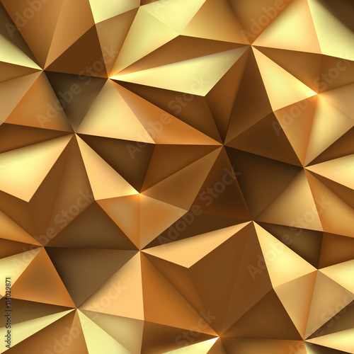 Gold background. Abstract triangle golden texture. © Ron Dale