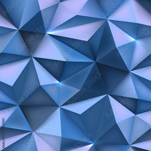 Blue background. Abstract triangle mesh texture.