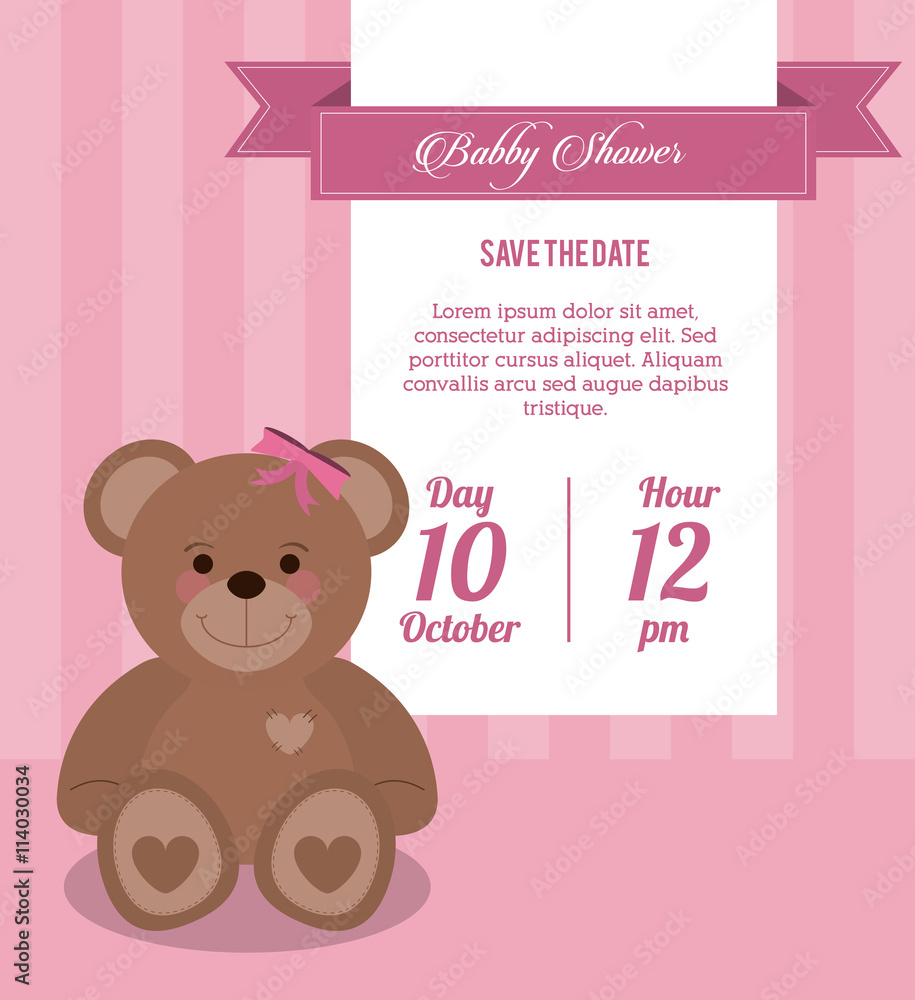 Baby Shower design. teddy bear icon. vector graphic
