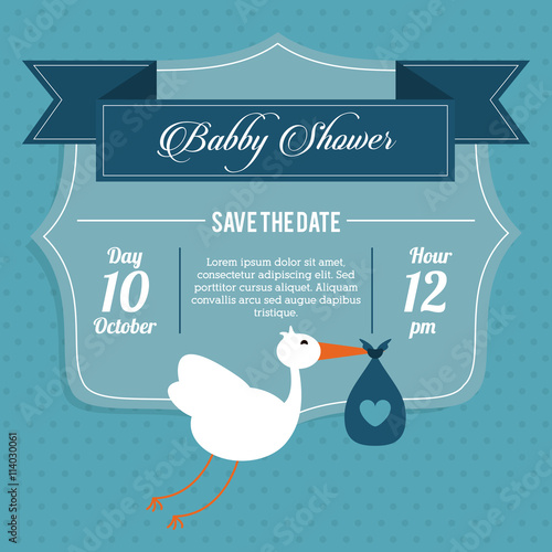 Baby Shower design. stork icon. vector graphic