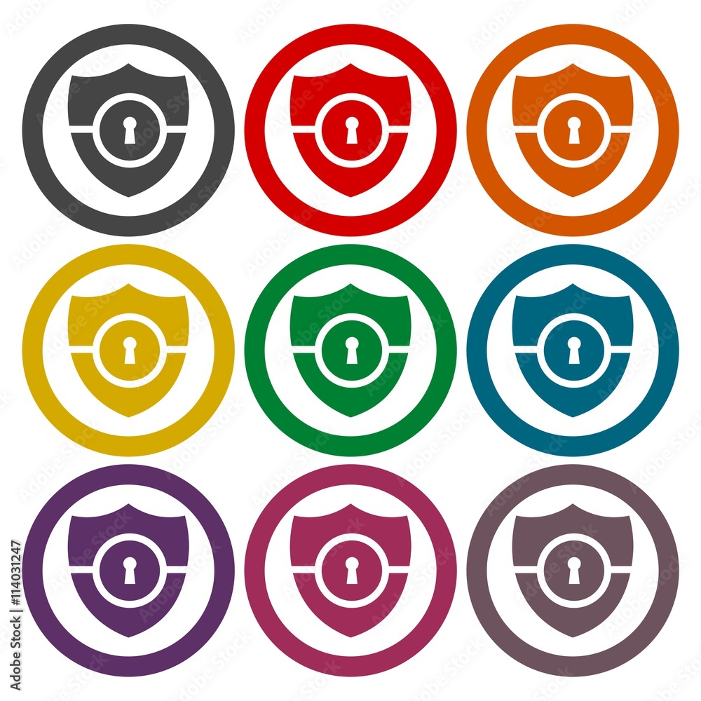 Web security icon shield set Web security icon shield set