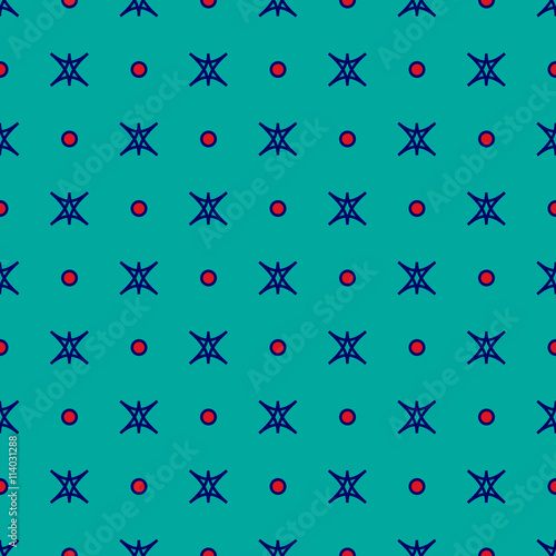 Star and polka dot geometric seamless pattern 51.06 © ksushanka