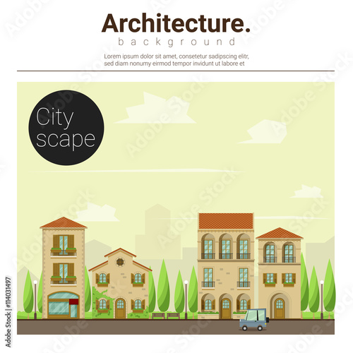 Fototapeta Naklejka Na Ścianę i Meble -  Architecture background Cityscape,vector,illustration