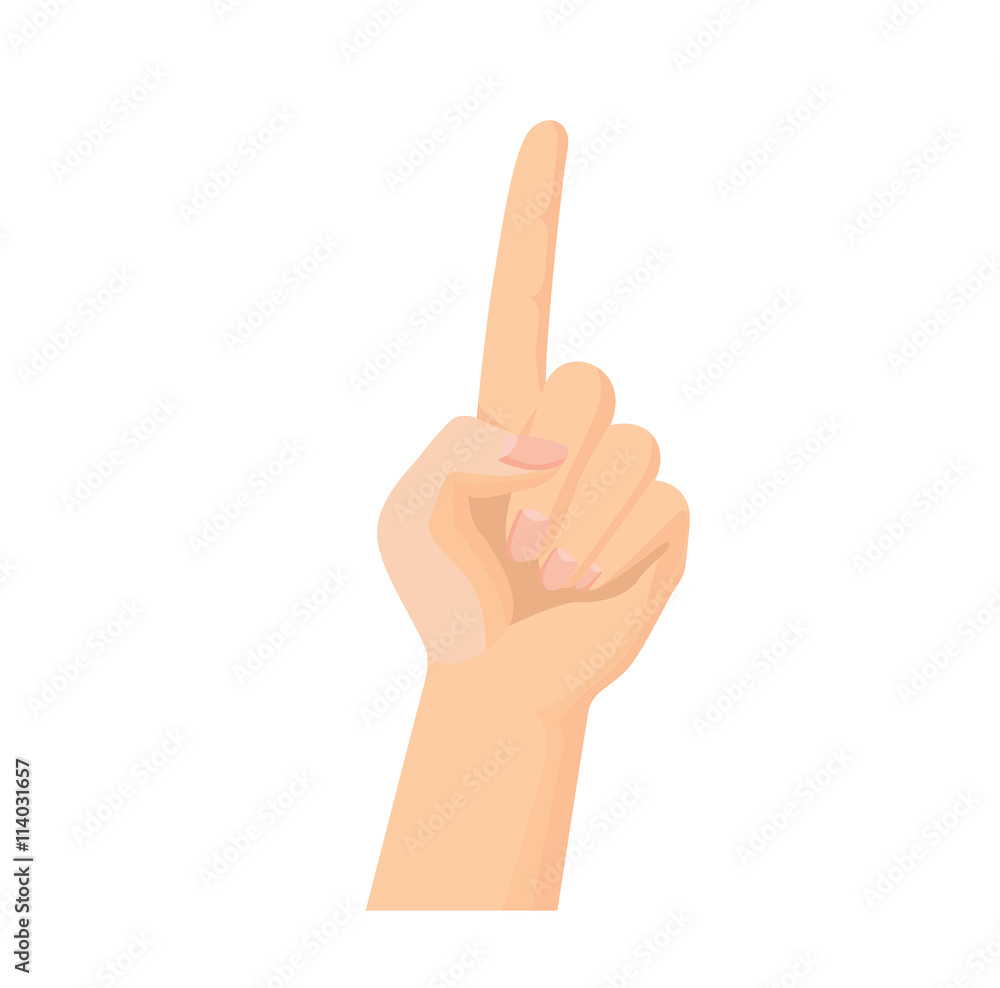 Vector of hand with one finger up for count one or pointing finger Vector of hand with one finger up for count one or pointing finger
