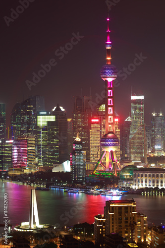 Photography Aerial photography at Shanghai bund Skyline of night scene