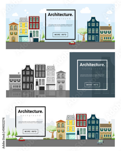 Architecture background Cityscape banner,vector,illustration