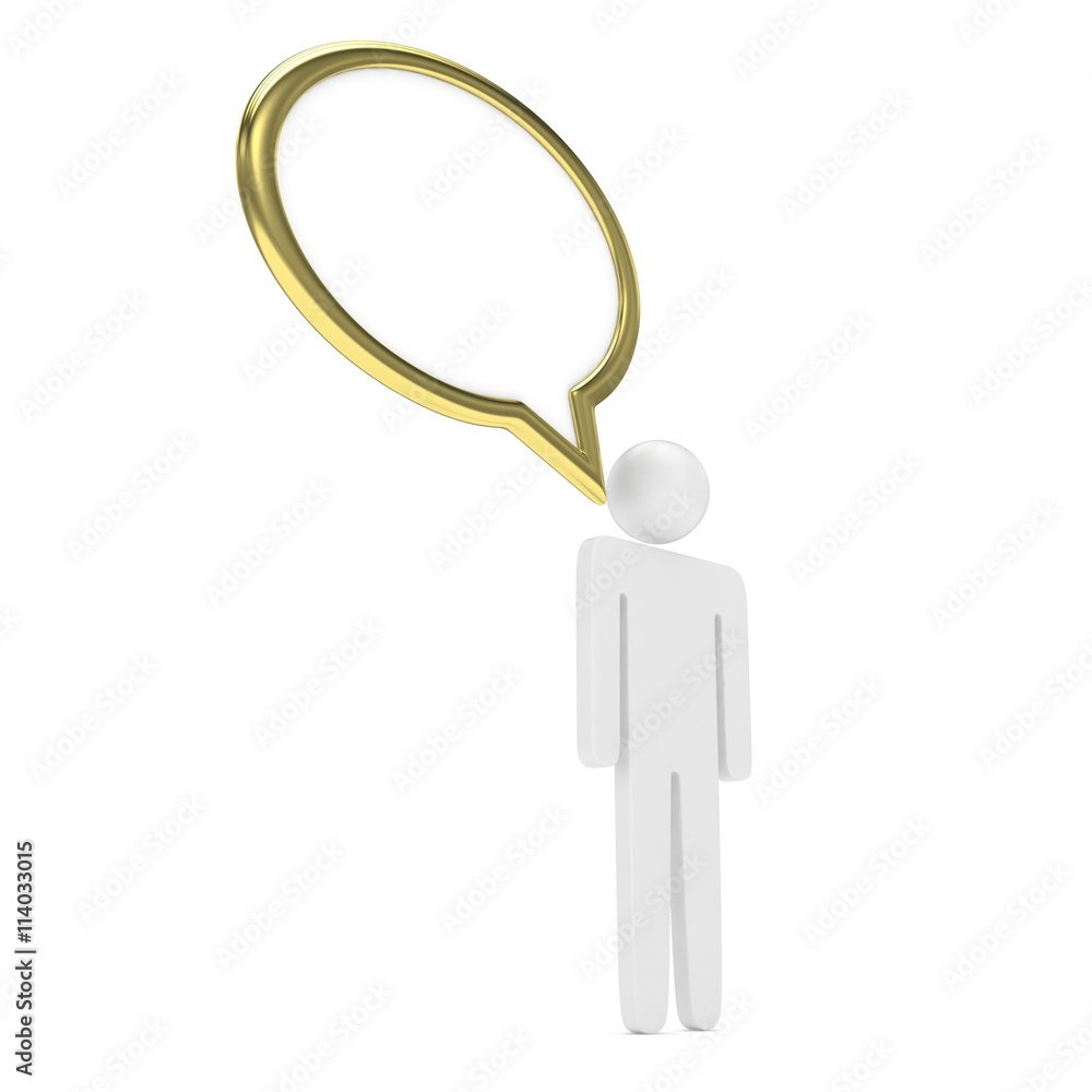 3d man with talk bubbles isolated over a white background. 3d rendering. 3d man with talk bubbles isolated over a white background. 3d rendering.