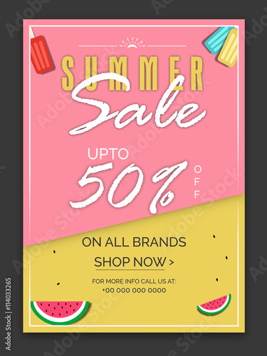 Summer Sale Poster  Banner or Flyer design.
