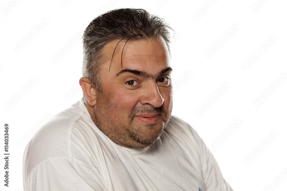 Portrait of a smiling obese man Portrait of a smiling obese man