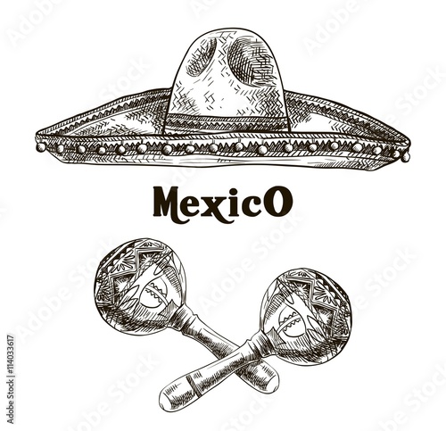 sombrero and maracas