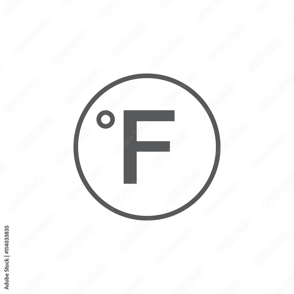 Degree sign, Fahrenheit icon Degree sign, Fahrenheit icon