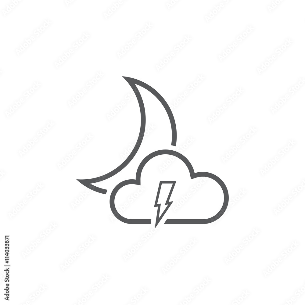 moon and lightning icon moon and lightning icon