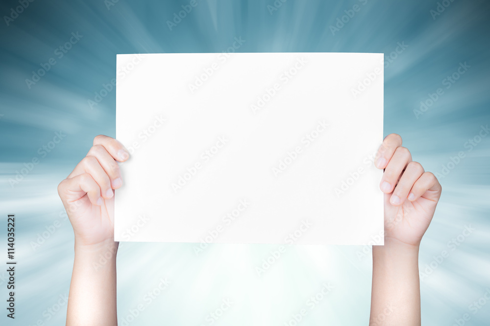 hand holding white paper hand holding white paper