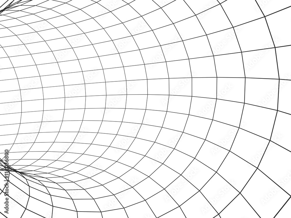 Obraz premium Abstract 3d tunnel from a grid