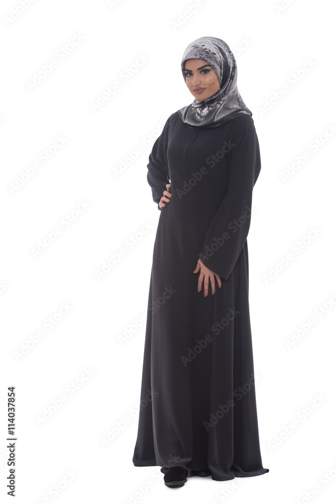 Arab Saudi Woman Full Body Posing Confident