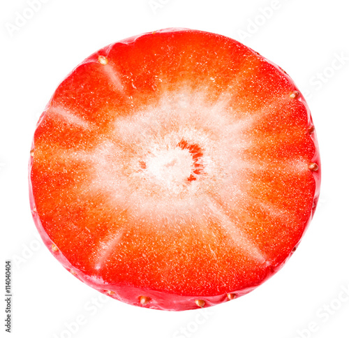 sliced strawberries isolated