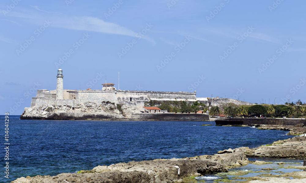 Morro Castle named after the three biblical Magi, is a fortress guarding the entrance to Havana bay in Havana, Cuba