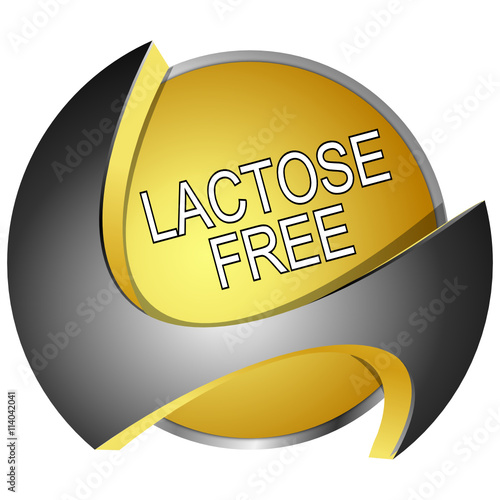 Lactose free Button - 3D illustration