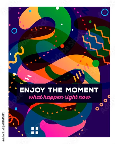 Obraz Wektorowa ilustracja kolorowy abstrakcjonistyczny skład z tekstem o
