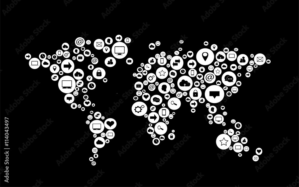 Flat White Social Media Icons