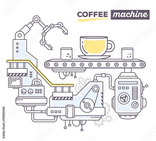 Vector illustration of creative professional mechanism to make a