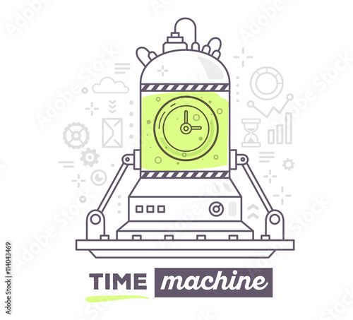 Vector illustration of creative professional mechanism of time w