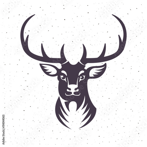 Vintage flat deer character logo.