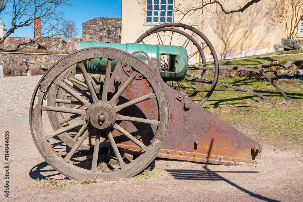 Old cannon. Suomenlinna island, Finland