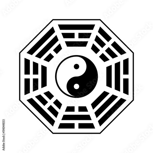Vector Yin and yang symbol. Modern yin-yang symbol isolated on white background. King Wen 