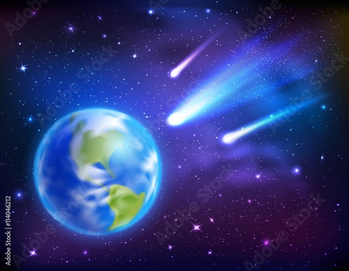 Comets Coming To Earth Background